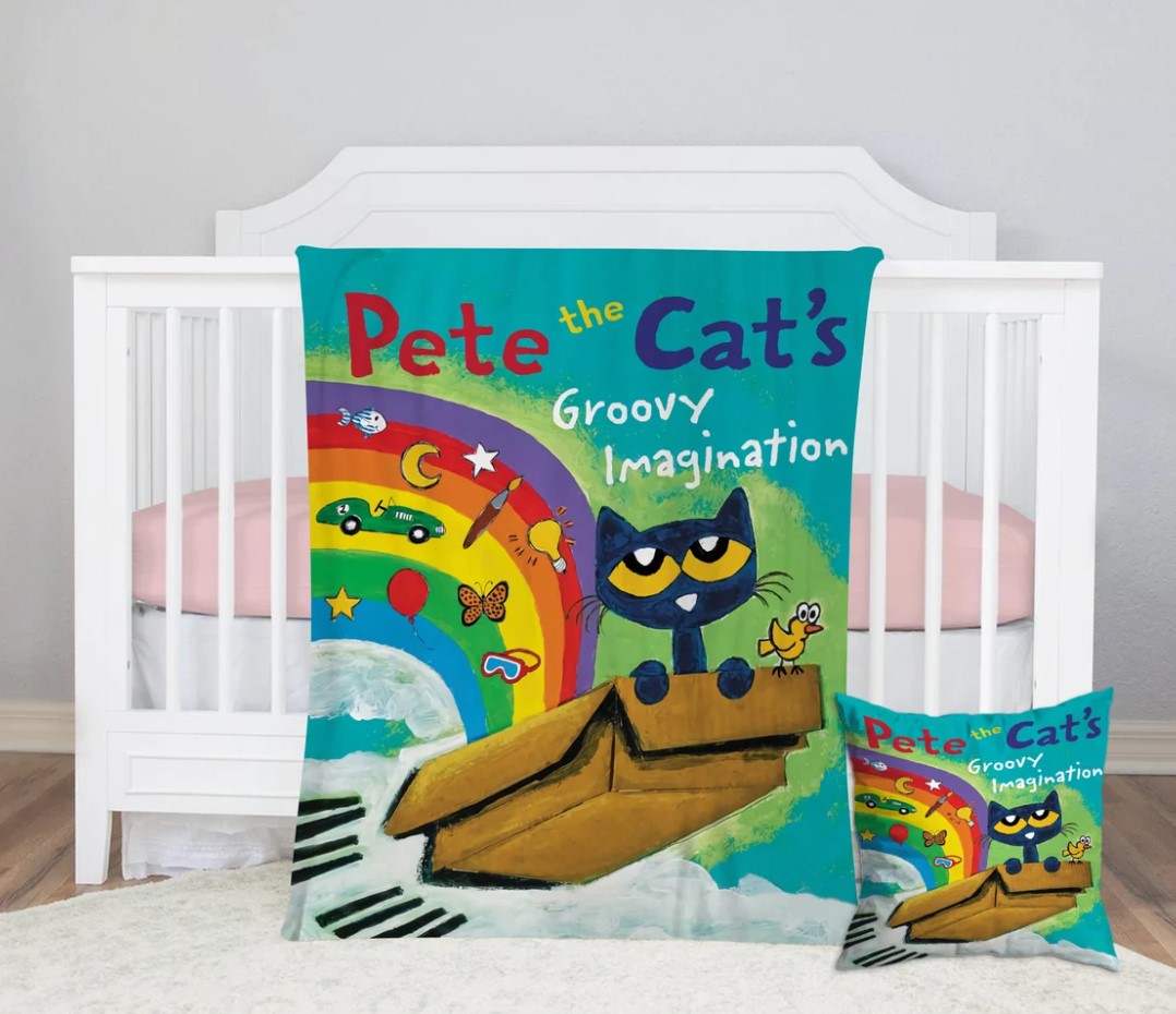 Personalized Pete The Cat Bedding Set Personalized Inspired Cat Quilt Groovy Birthday Gift Blue Cat Kids Birthday Pete The Cat Blanket